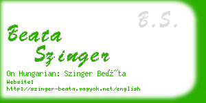 beata szinger business card